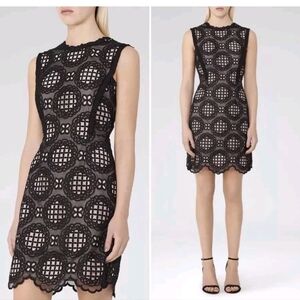Reiss Women’s 10 Dress Dixie  Graphic Lace Scallop Hem Sleeveless Whimseygoth